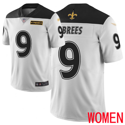 New Orleans Saints Limited White Women Drew Brees Jersey NFL Football 9 City Edition Jersey
